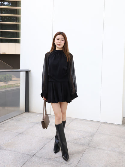 Chiffon Sleeves Mini Dress