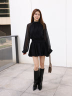 Chiffon Sleeves Mini Dress