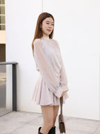 Chiffon Sleeves Mini Dress
