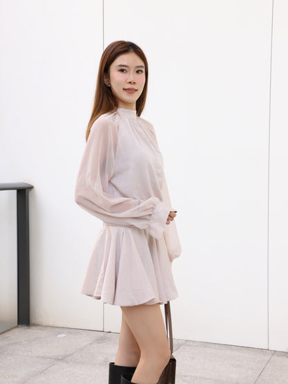 Chiffon Sleeves Mini Dress