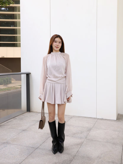 Chiffon Sleeves Mini Dress