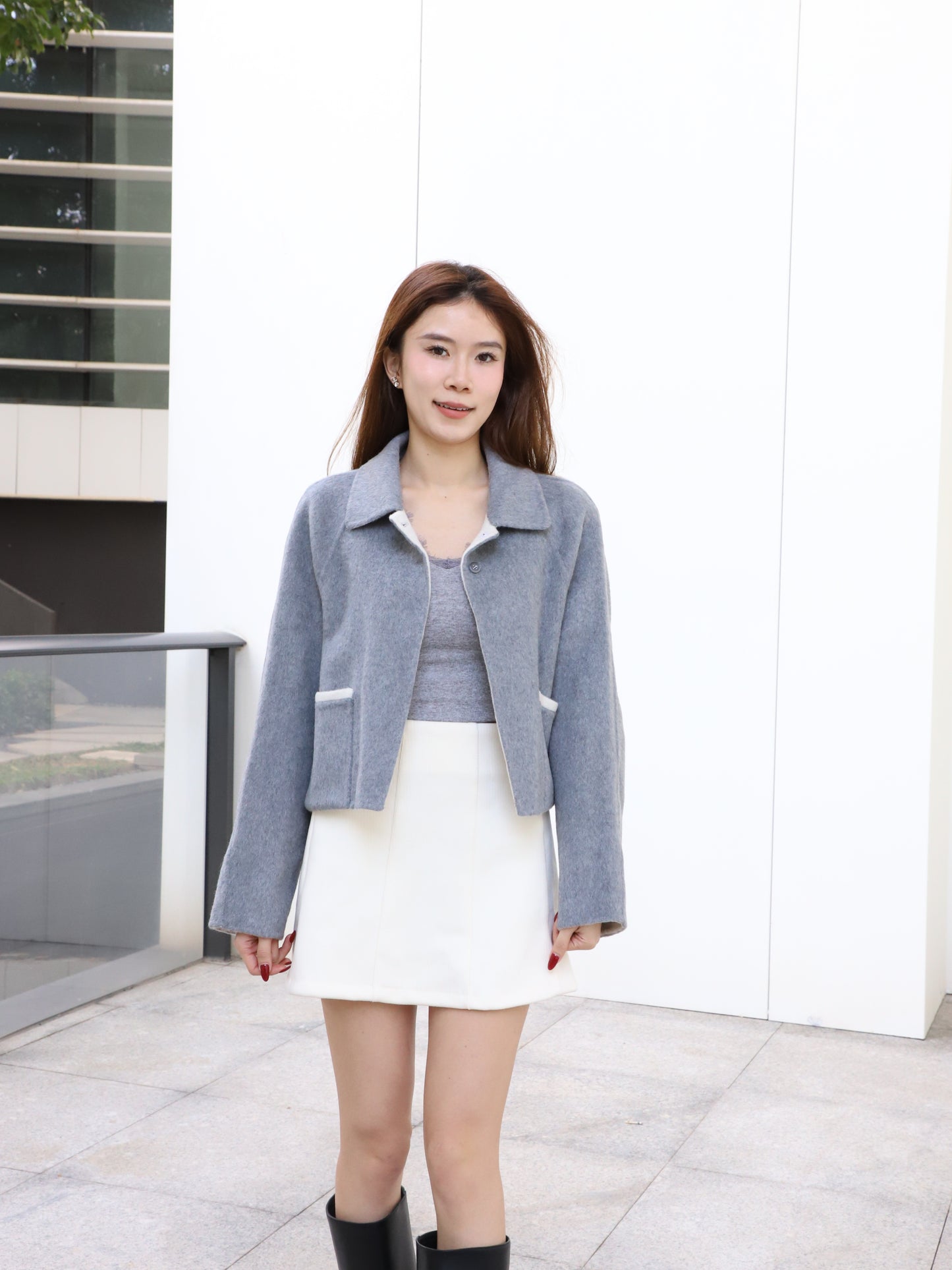 Doubled Wool Mix Colour Jacket