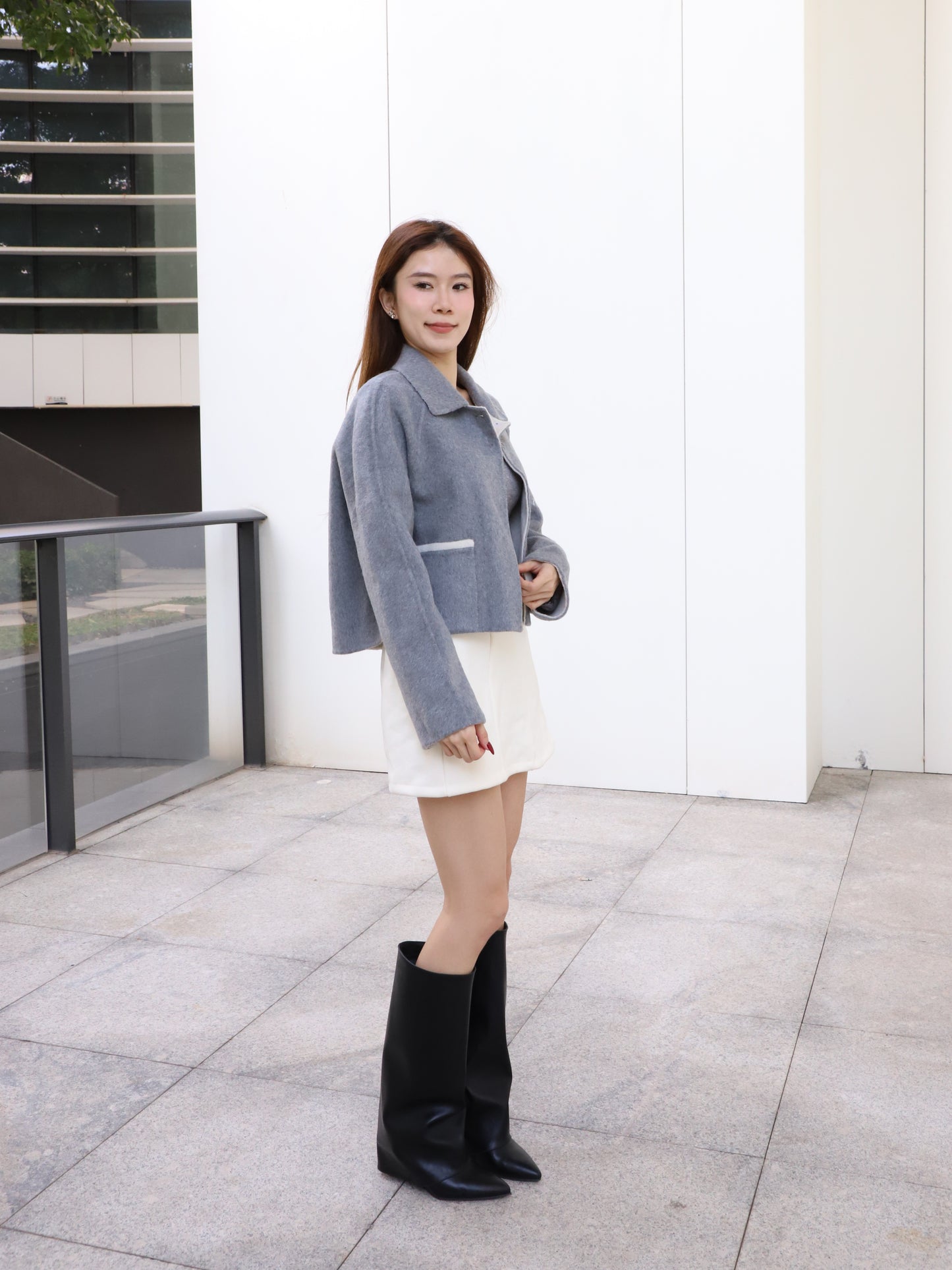 Doubled Wool Mix Colour Jacket