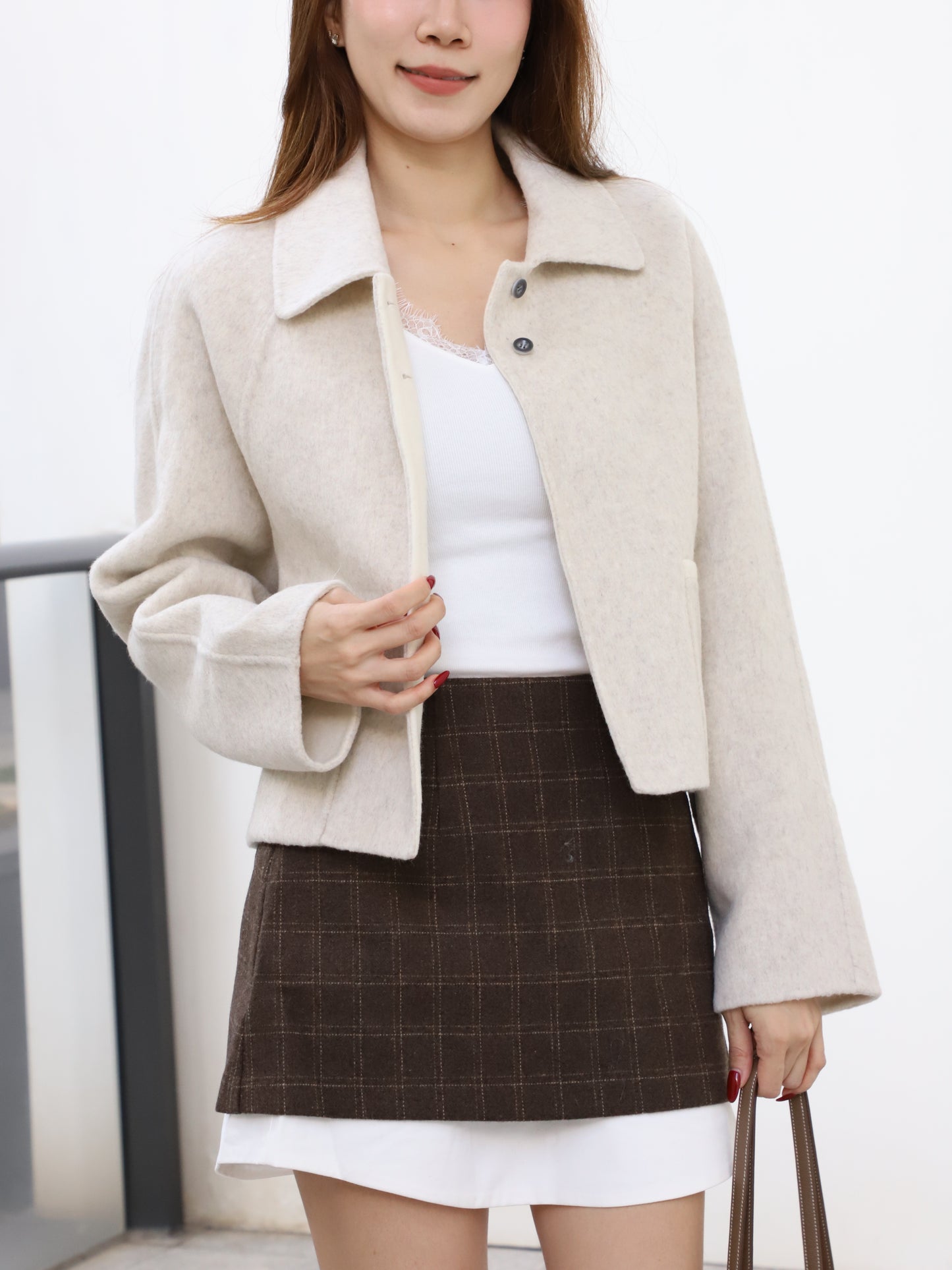 Doubled Wool Mix Colour Jacket