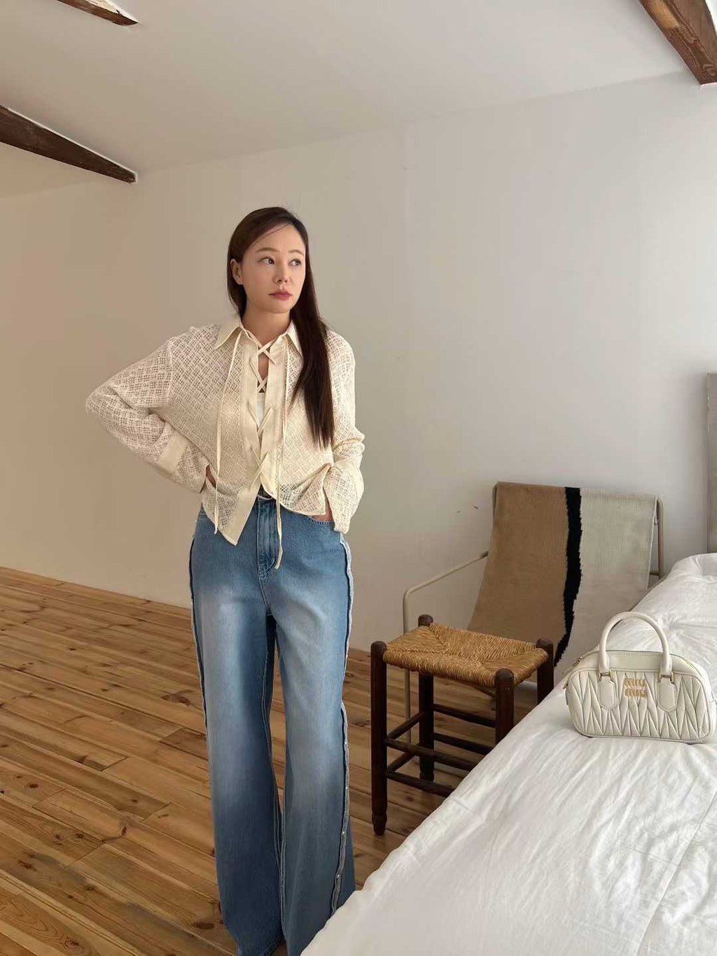 Whole Lace Tied Shirt