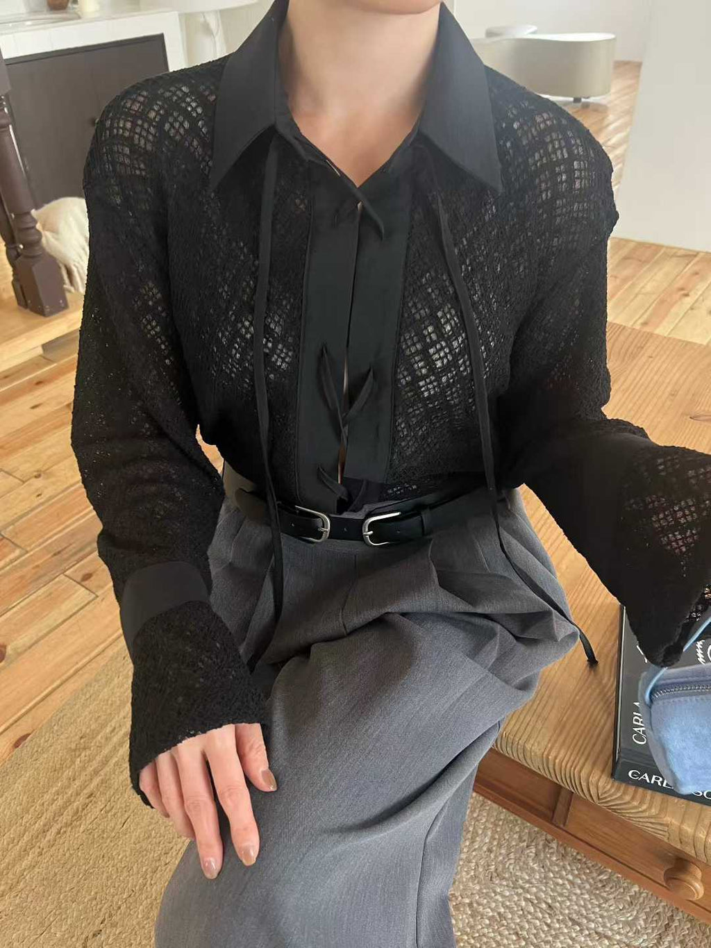 Whole Lace Tied Shirt