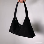 Real Leather Triangle Zipped Bag