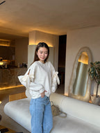 Double Sleeves Ribbon Sweater (無毛底)