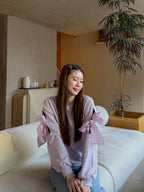 Double Sleeves Ribbon Sweater (無毛底)