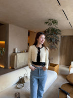 Rosy Outline Cropped Sweater