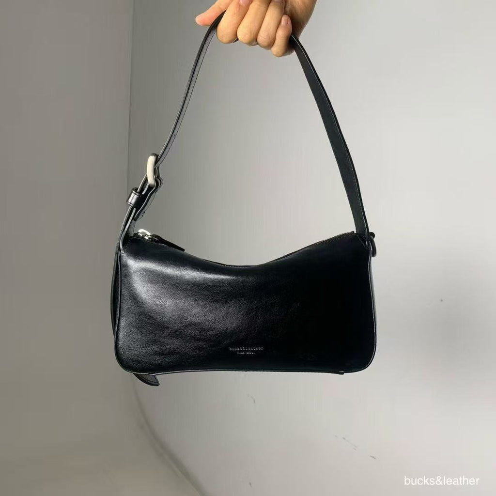 26SS Big Button Side Leather Bag 牛皮亮面
