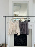 Checked Lace Ruffles Shirt