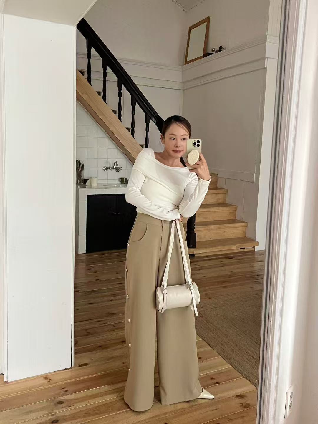 All Button Chiffon Pants