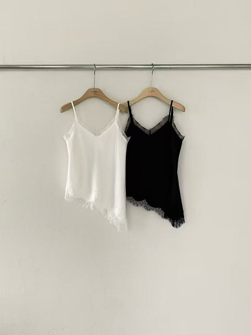 Slit Cut Lace Tank Top