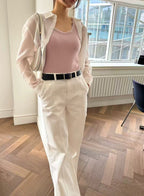Lined Middle White Jeans