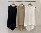 Back Slit Knitted Vest