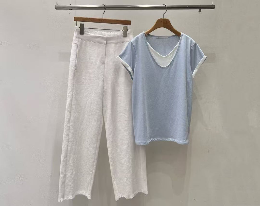 Double Layered Cotton T Top