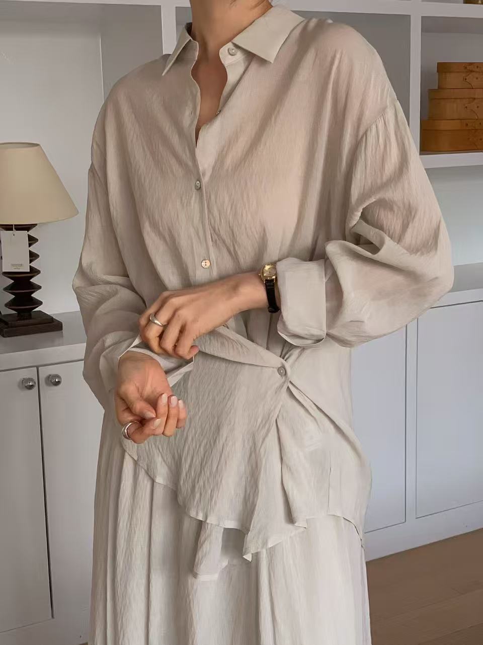 Side Button Shirt Top