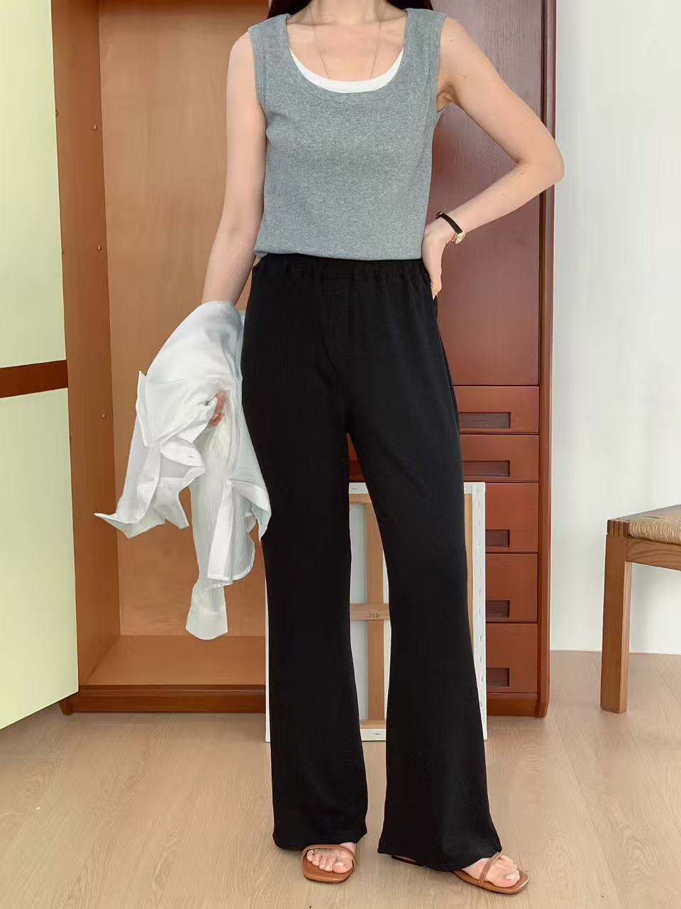 Cotton Flexible Flare Pants