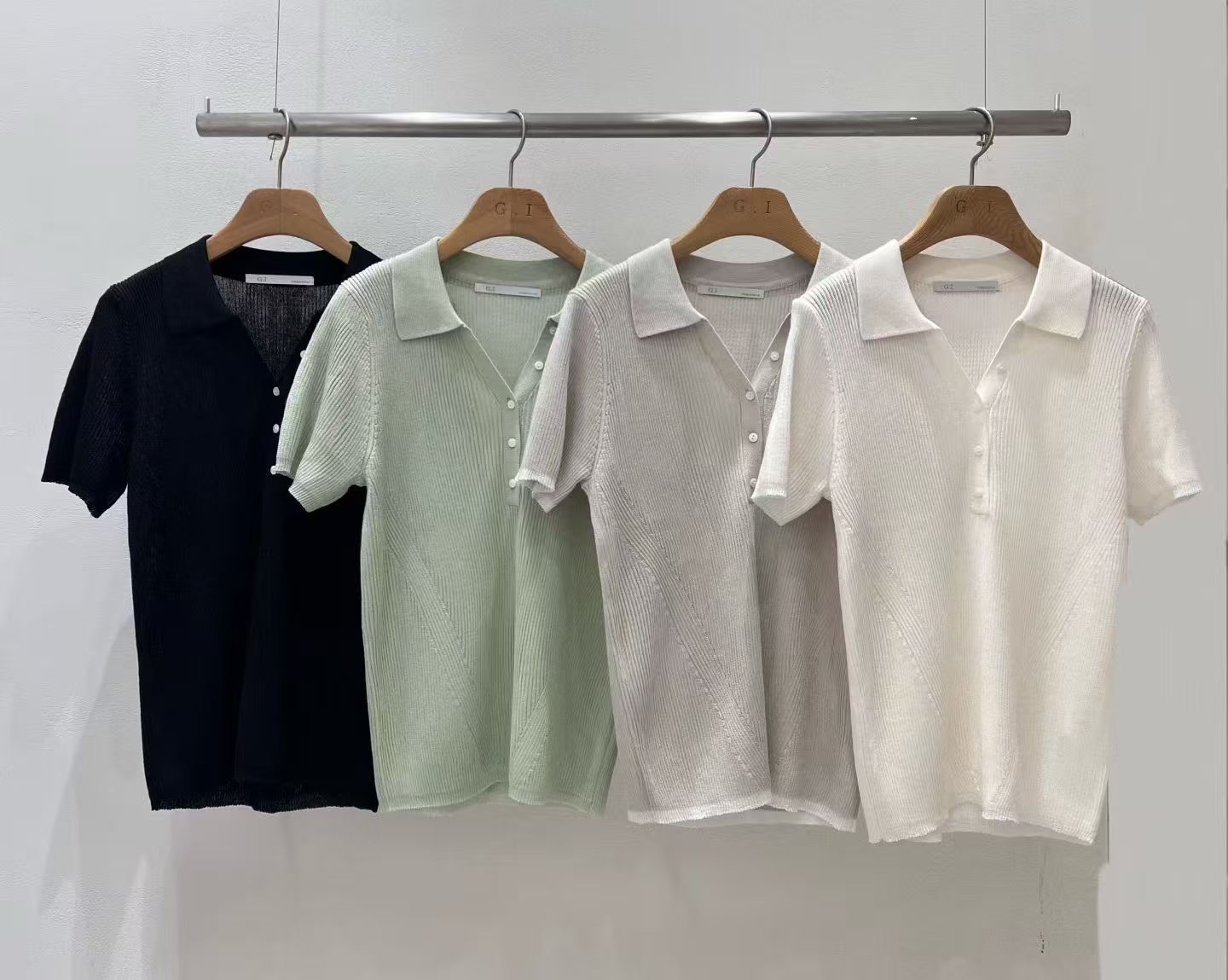 Knitted Polo T Top