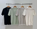 Knitted Polo T Top