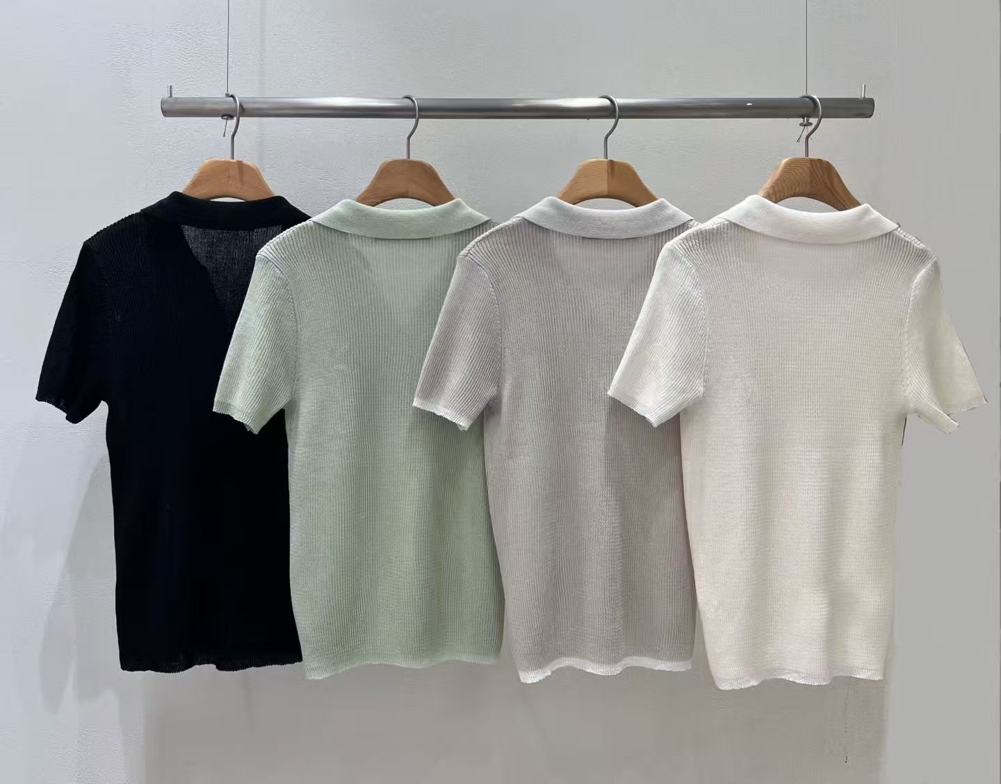 Knitted Polo T Top