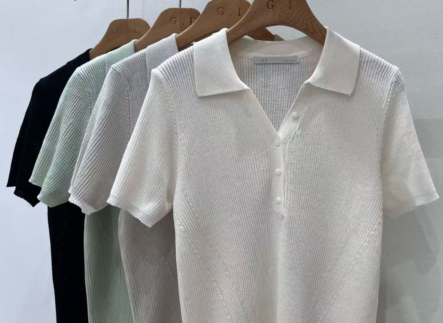 Knitted Polo T Top