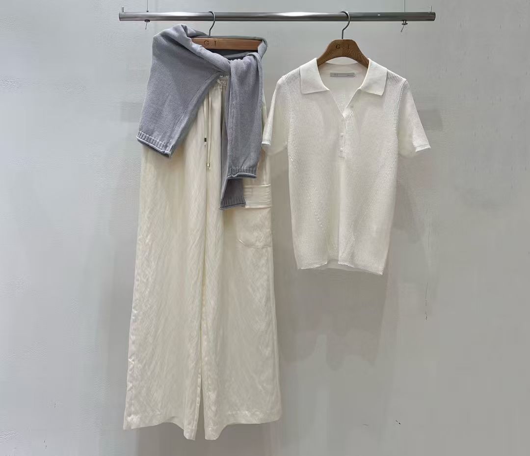 Knitted Polo T Top