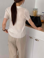 Knitted Polo T Top