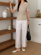 Knitted Polo T Top