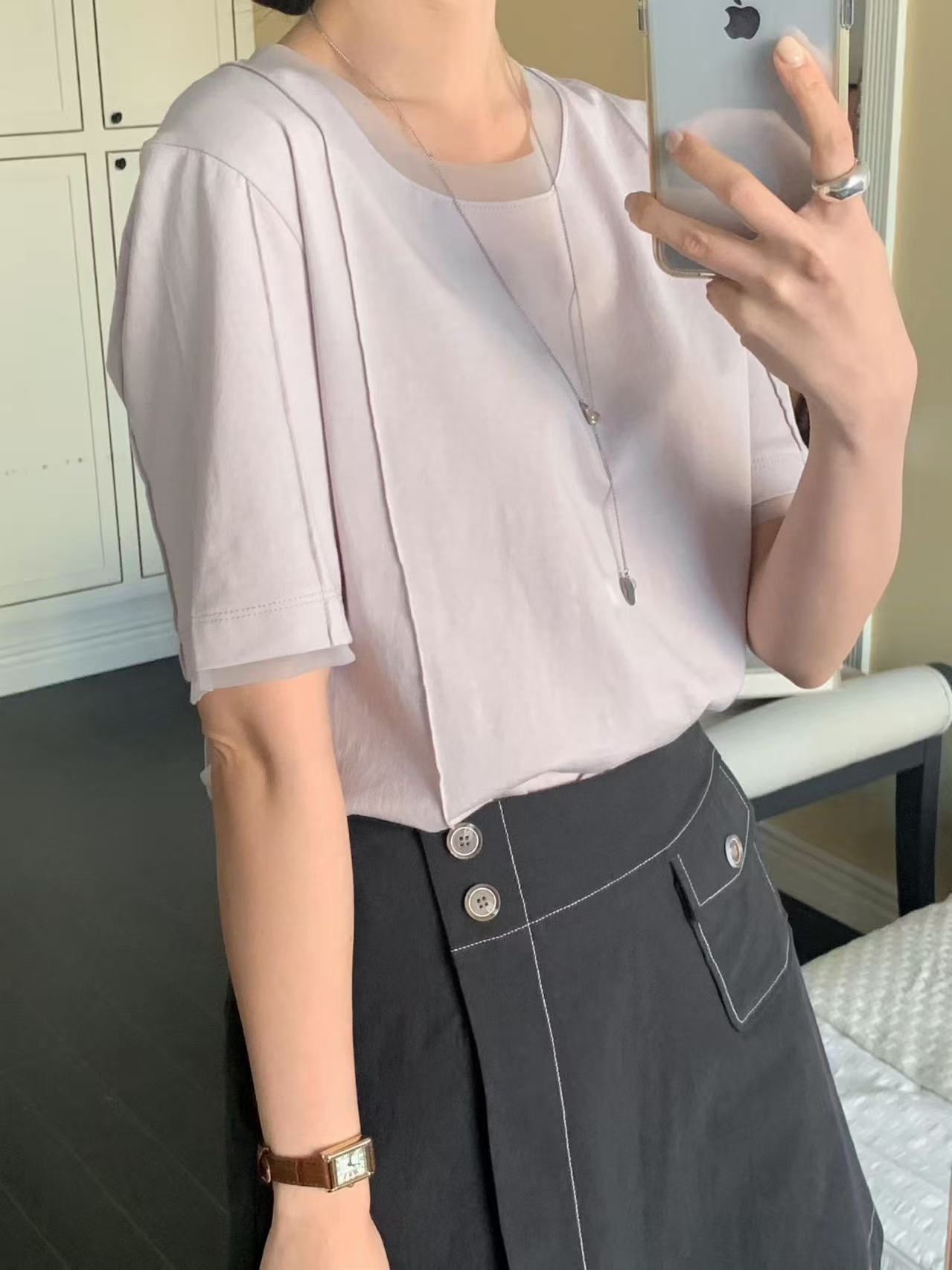 Lace Cotton T Top