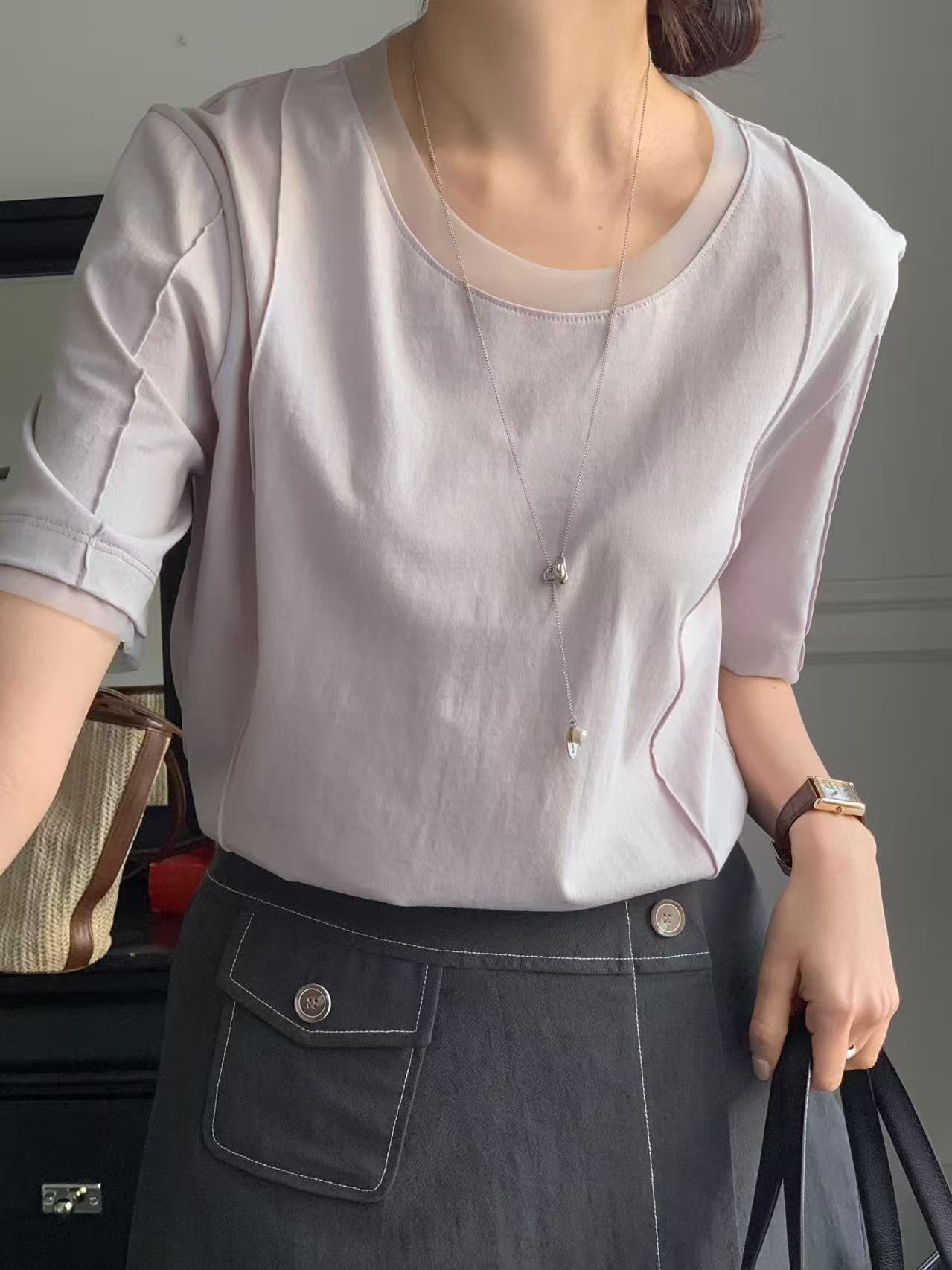 Lace Cotton T Top