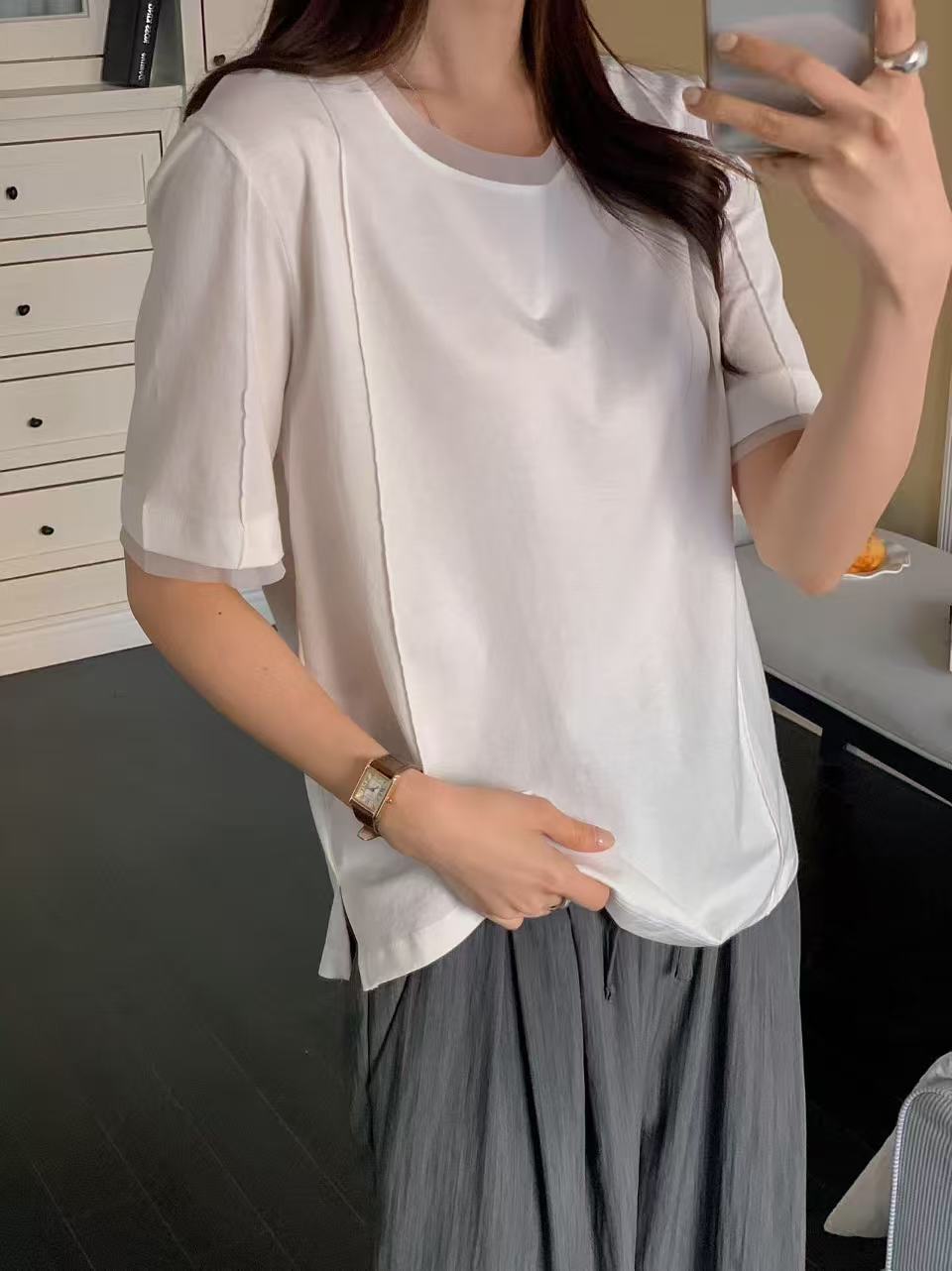 Lace Cotton T Top