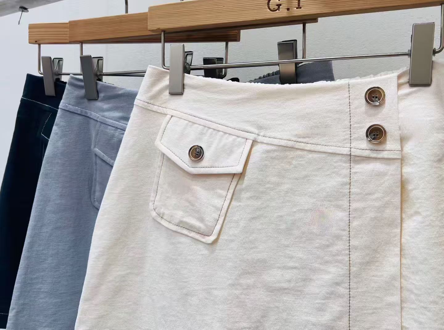 Side Button Flap Skirt Shorts