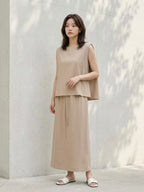 Office Chiffon A Lined Tank Top