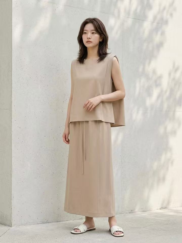 Office Chiffon Maxi Skirt