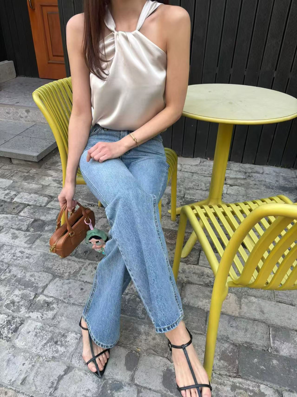 Silky Cross Neck Tank Top