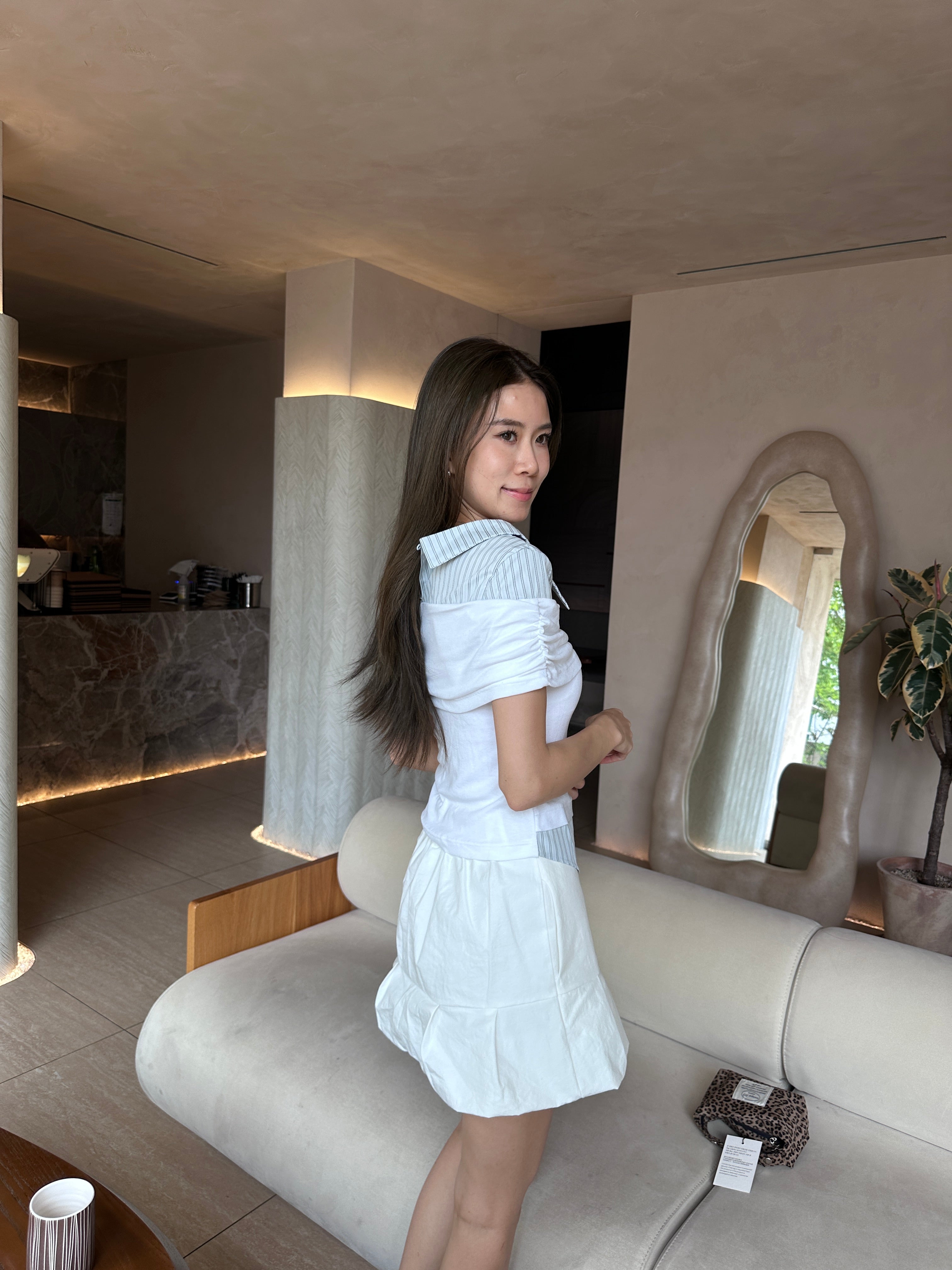 Striped Shirt Mix Cotton Top