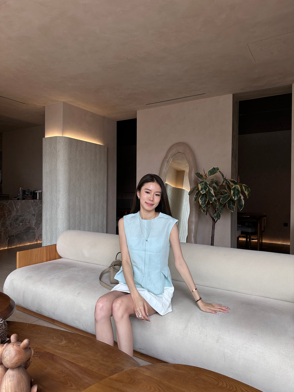 Linen Two Pockets Tank Top