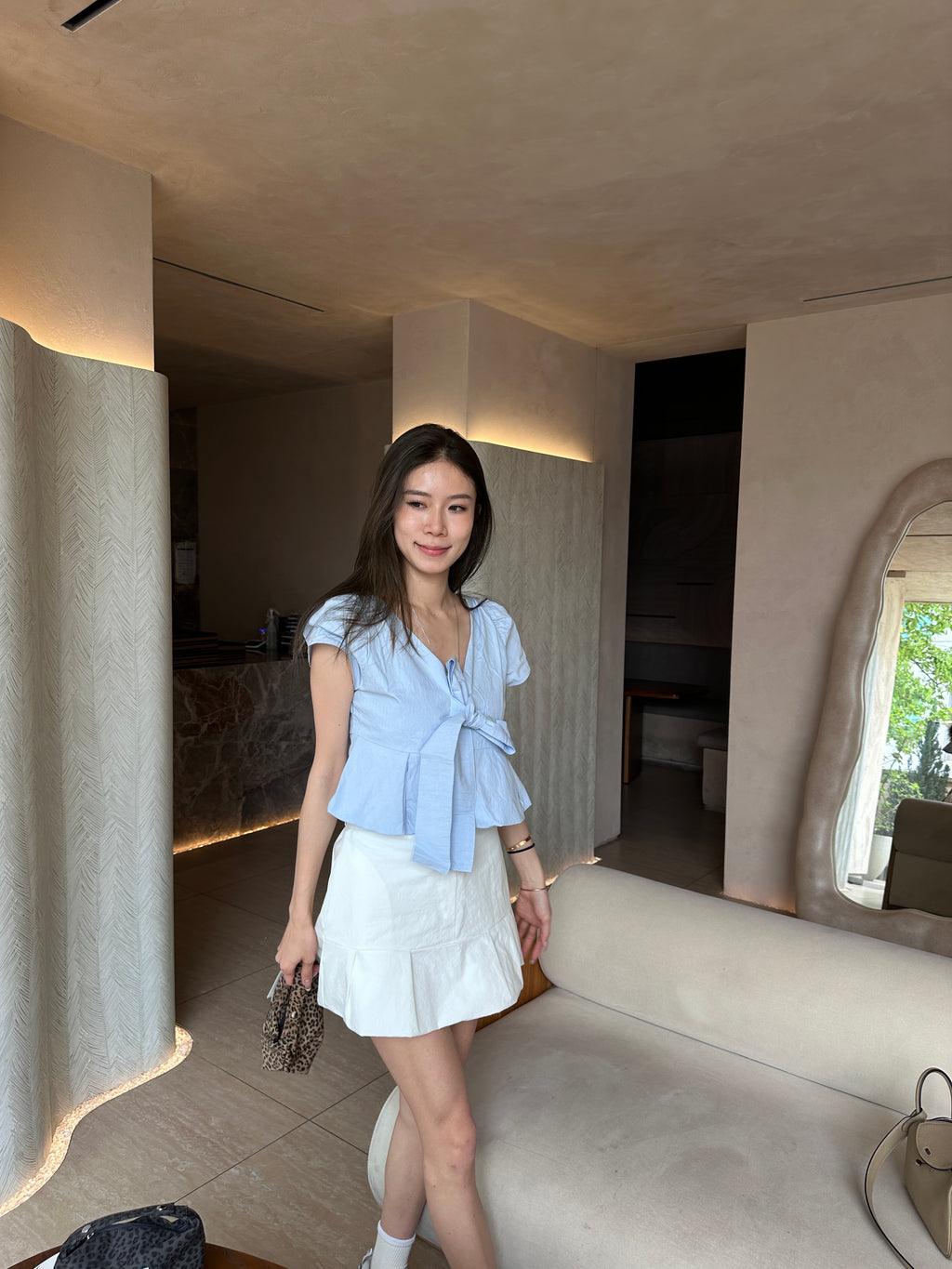Ribbon Shirt Cropped T Top