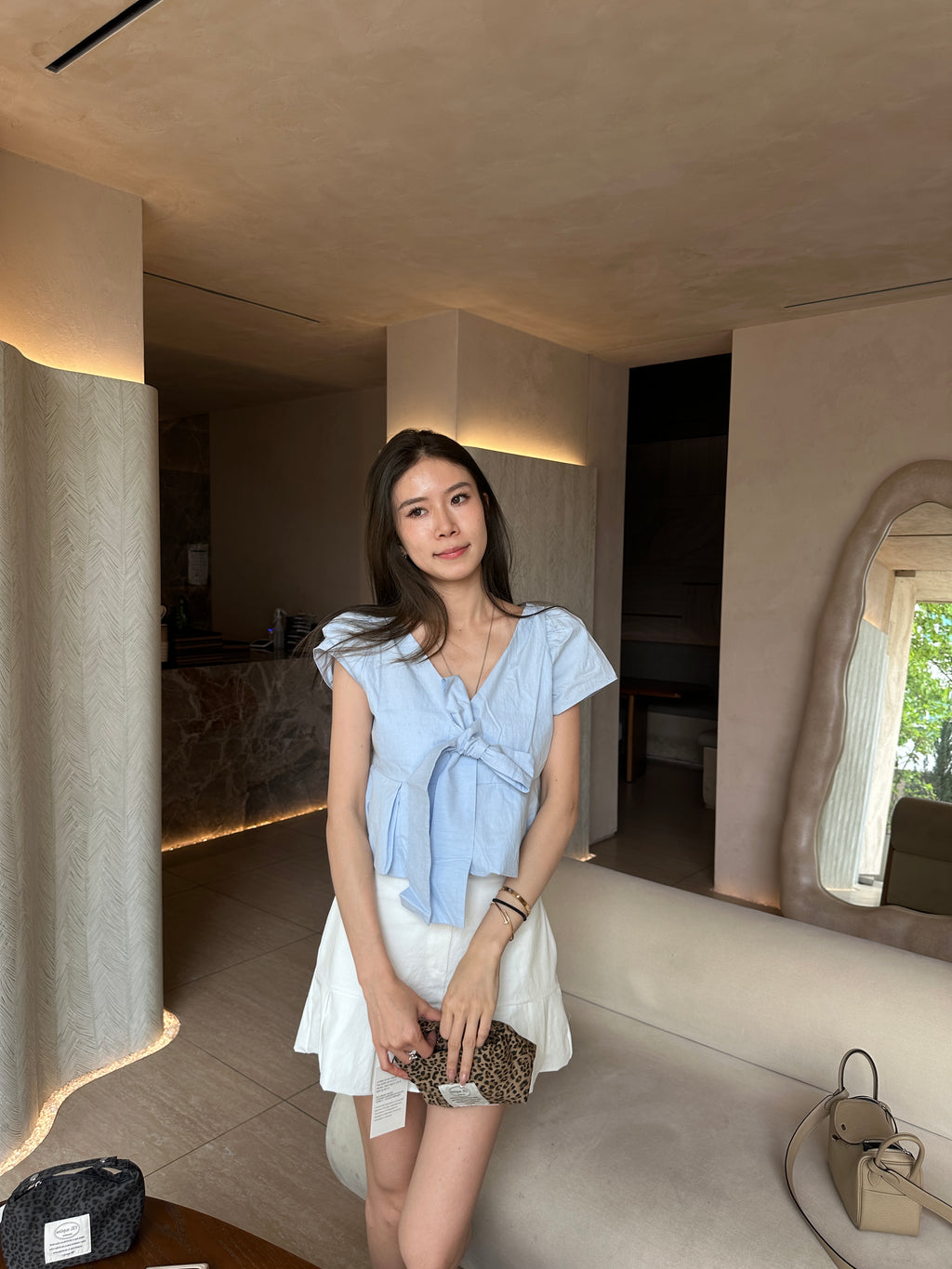 Ribbon Shirt Cropped T Top