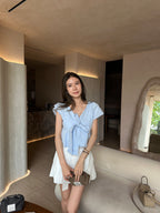 Ribbon Shirt Cropped T Top