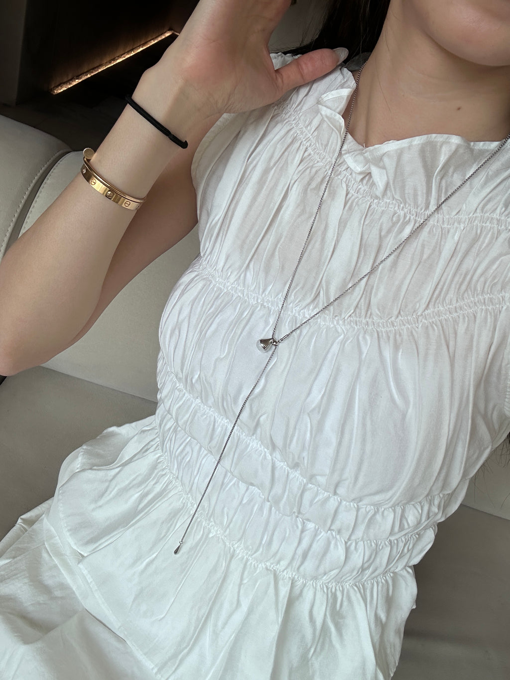 Ruffles Lace High Neck Tank Top