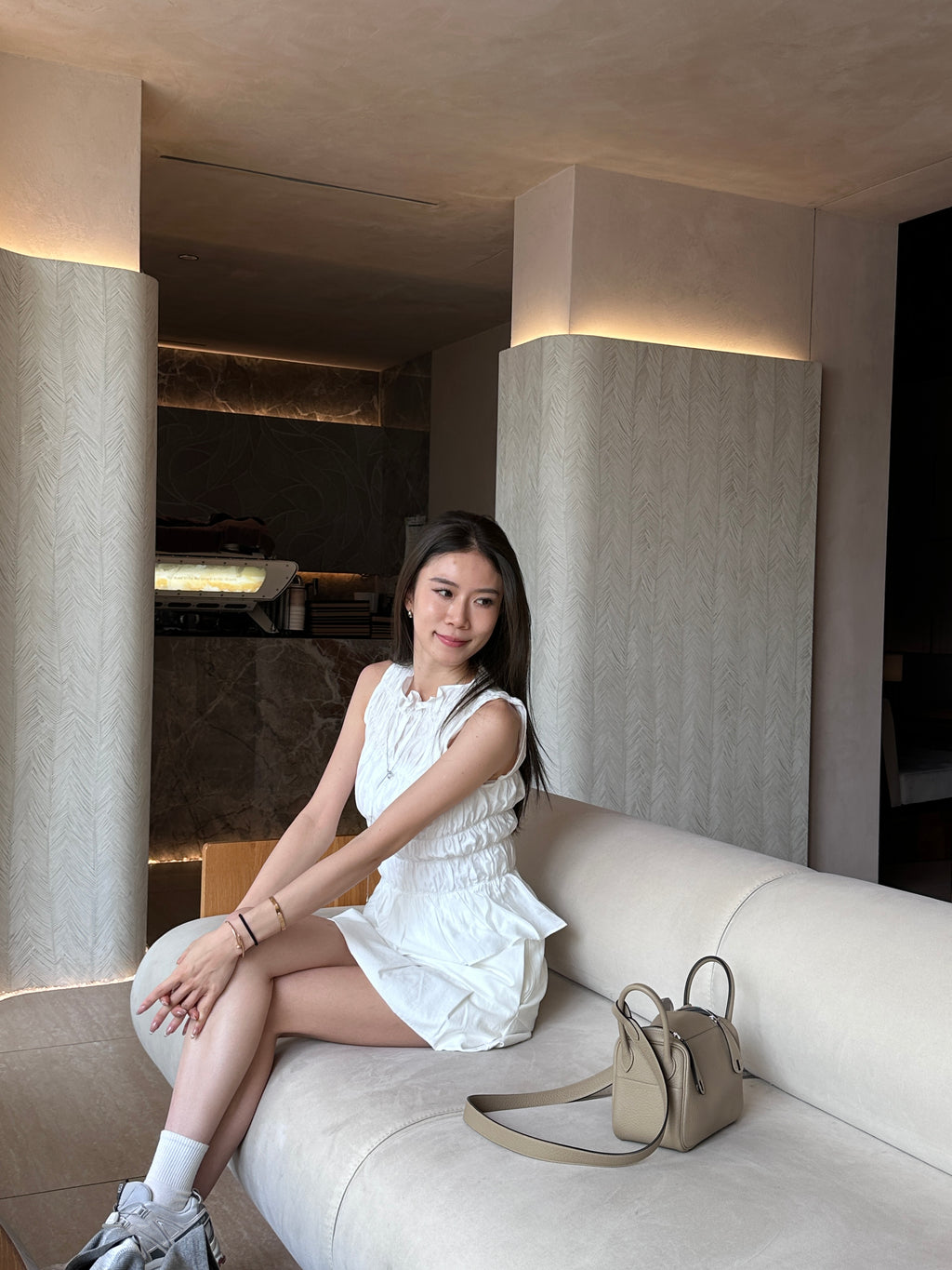 Ruffles Lace High Neck Tank Top