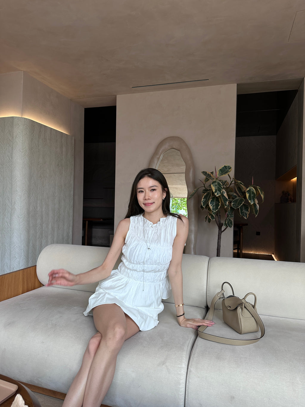Ruffles Lace High Neck Tank Top