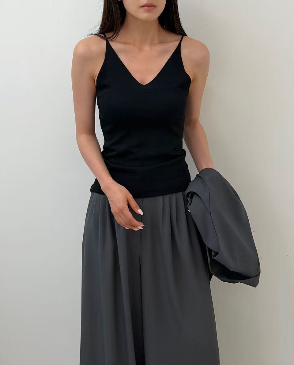 Knitted Thin Shoulder Tank Top