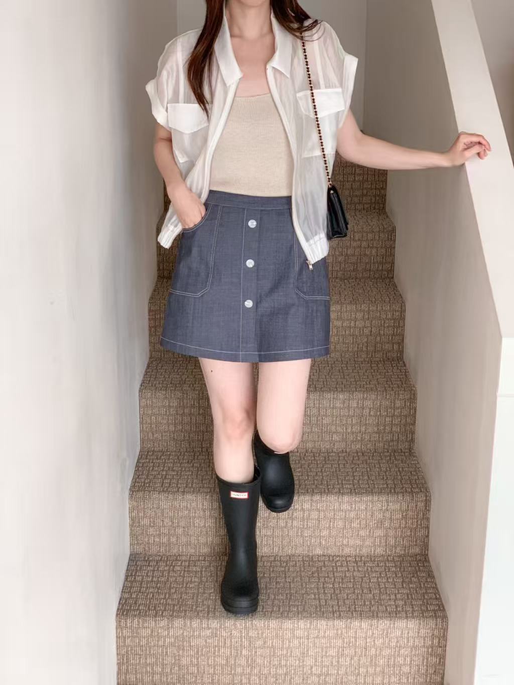 Denim Like Skirt Shorts