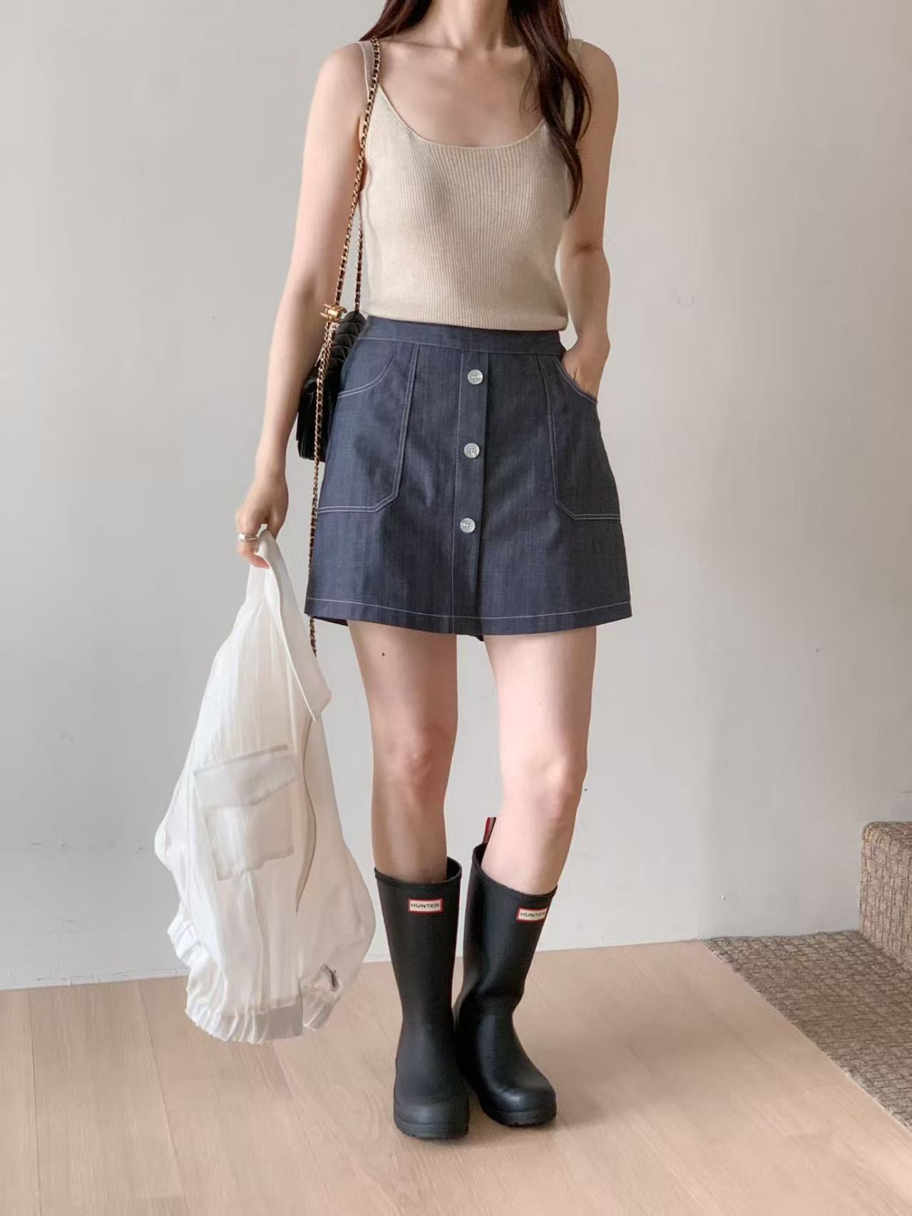 Denim Like Skirt Shorts
