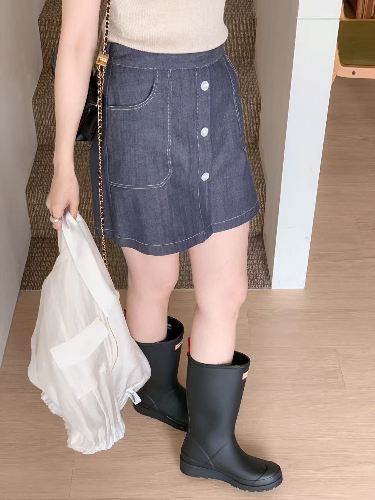 Denim Like Skirt Shorts