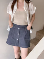 Denim Like Skirt Shorts